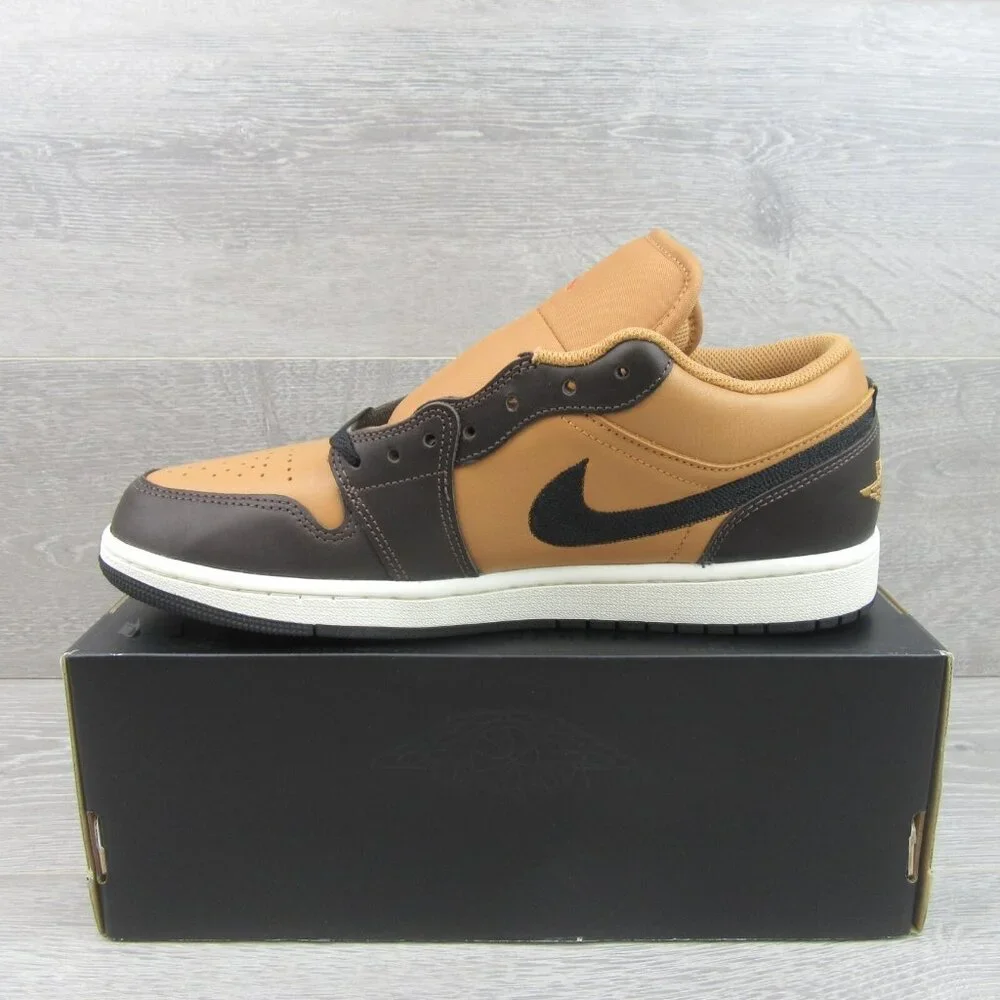 Air Jordan 1 Low SE Sneakers Mens Size 10.5 Flax Baroque Brown NEW - Picture 3 of 14